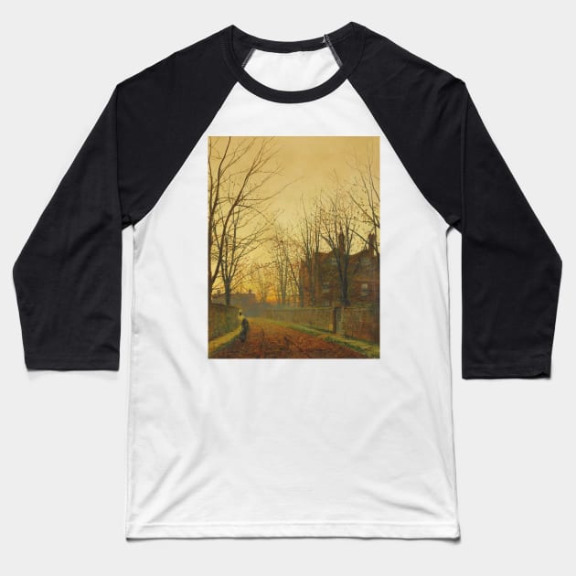 Late October by John Atkinson Grimshaw Baseball T-Shirt by Classic Art Stall